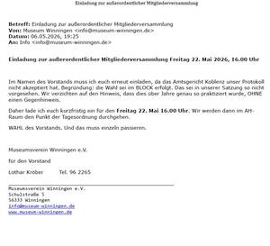 Einladung außerordentliche Mitgliederversammlung