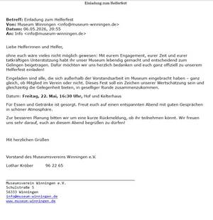 Einladung Helferfest 2026